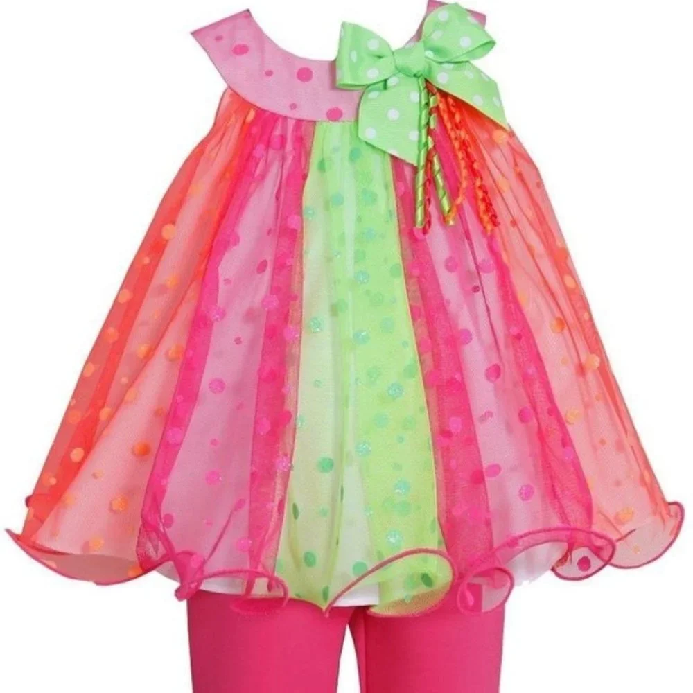 Bonnie Baby Dress Legging Set Outfit Clothes Lot Size 12 Mo Spring Summer‎